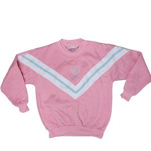 Pennylane vintage ski style sweater 80s 90s nostalgia chevron white blue pink M